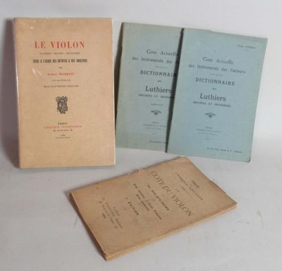 null Lot de quatre livres et plaquettes sur le violon dont : * BACHMANN - Le Violon...