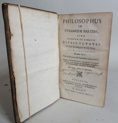 null Laurentio DUHAN: "Philosophus in Utramque Partem" un volume relié, publié en...