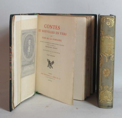 null Jean de la FONTAINE "Contes et Nouvelles en vers" Deux volumes reliés avec dos...