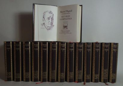null Marcel PAGNOL "Oeuvres Complètes" 14 volumes reliés, les plats de couverture...