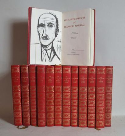 null "Les Chefs-d'oeuvre de François de MAURIAC" 13 volumes reliés - Edition ornée...