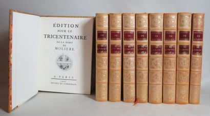null "Oeuvres complètes de Molière" 9 grands volumes reliés - Nouvelle édition tricentenaire...