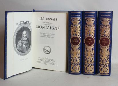 null "Les essais de Michel Eyquem Seigneur de MONTAIGNE" 4 volumes reliés - Texte...