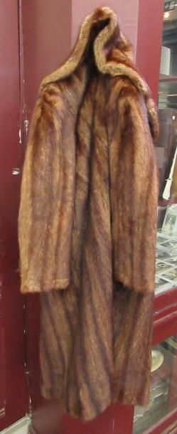 null Manteau long en vison roux et marron - Taille 40 