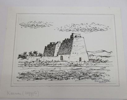 null Pierre ZENOBEL (1905-1996) Carnet à dessins reconstitué sur le Maroc (5 dessins),...