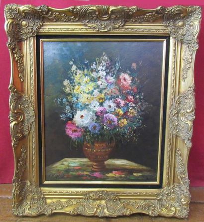 null Robert MOGISSE (né en 1933) "Bouquet champêtre" Huile sur toile signée en bas...