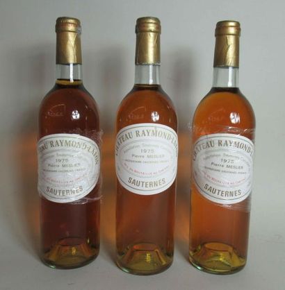 null 3 bouteilles de CHATEAU RAYMOND-LAFON Sauternes Domaine Pierre Meslier 1975...