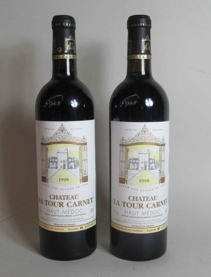 null 2 bouteilles de CHATEAU LA TOUR CARNET Haut Médoc Grand Cru Classé 1998 