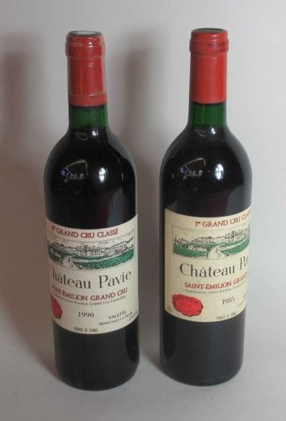 null 2 bouteilles de CHATEAU PAVIE Saint Emilion Grand Cru Domaine Valette 1985 
