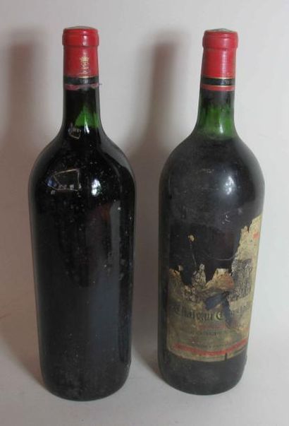 null 2 magnums de Bordeaux CHATEAU COUSTOLLE Canon Fronsac et l'autre sans étiquette...