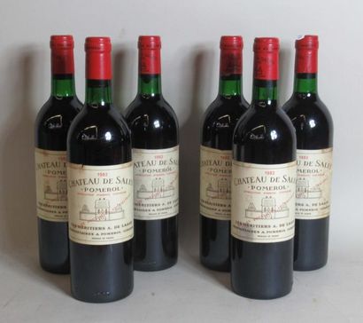 null 6 bouteilles de CHATEAU DE SALES Pomerol Domaine les Héritiers A. de Laage 1982...