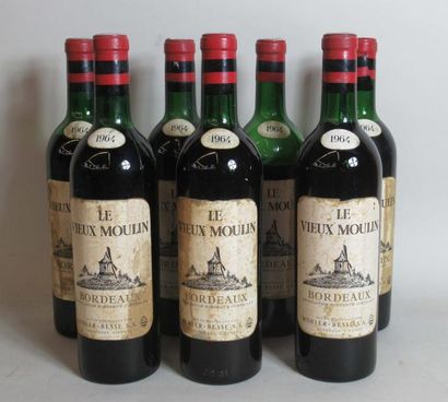 null 7 bouteilles de CHATEAU LE VIEUX MOULIN Bordeaux Domaine Mähler-Besse 1964 (niveaux...