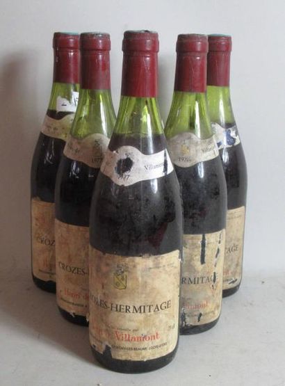 null 6 bouteilles de CROZES-HERMITAGE Domaine Henri de Villamont 1977 (étiquettes...
