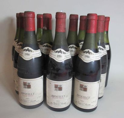 null 12 bouteilles de BROUILLY Domaine T. David et L. Foillard 1986 