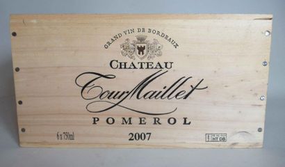 null 6 bouteilles de CHATEAU TOUR MAILLET Pomerol 2007 (caisse bois d'origine) 