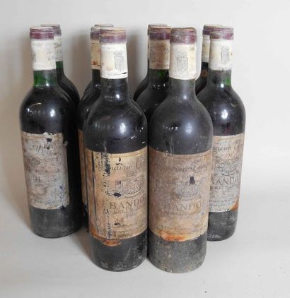 null 10 bouteilles de BANDOL Domaine Tempier Provence 1983 (étiquettes abimées) 