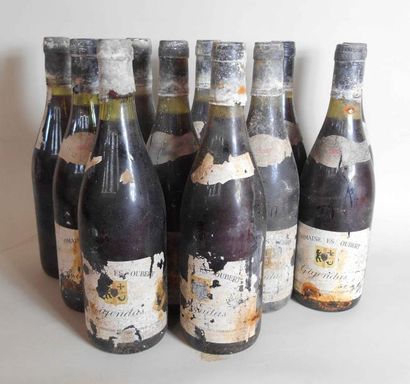 null 11 bouteilles de GIGONDAS Domaine Les Gouberts 1982 (étiquettes abimées) 