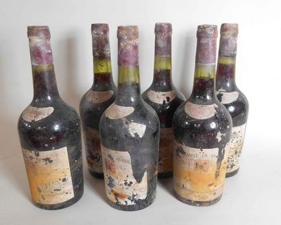null 6 bouteilles de GIGONDAS Domaine Les Gouberts 1979 (étiquettes abimées) 