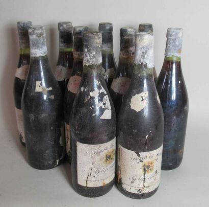 null 10 bouteilles de GIGONDAS Domaine Les Gouberts 1982 (étiquettes abimées) 
