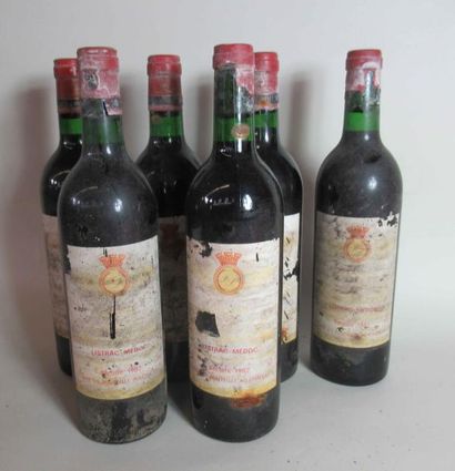 null 2 Magnums CHATEAU DU COUREAU Côtes de Bordeaux 1982 (étiquettes abimées)