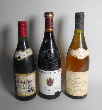 null 1 bouteille de CHATEAUNEUF-DU-PAPE Les Terres Blanches Domaine de Vaudieu 1986...