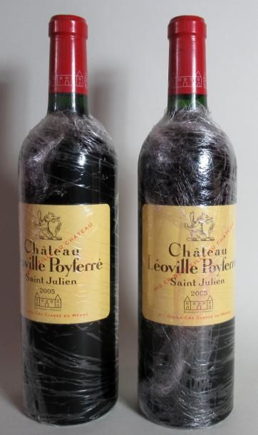 null 2 bouteilles de CHATEAU LEOVILLE POYFERRE Saint Julien 2005 