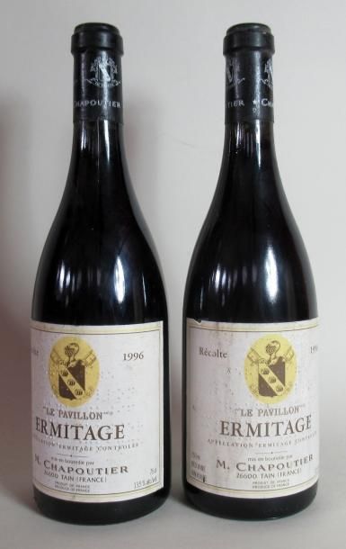 null 2 bouteilles d'ERMITAGE Le Pavillon Domaine M. Chapoutier 1996 