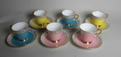null ADDERLEY - England - Service à thé en porcelaine comprenant six tasses et six...