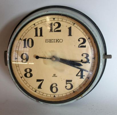 null SEIKO - Horloge de marine, le cadran métallique rond laqué vert à chiffres arabes...