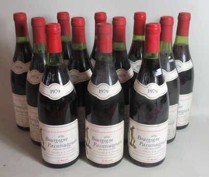 null 12 bouteilles de Bourgogne PASSETOUTGRAIN Domaine C. Tollot et R. Voarick 1979...