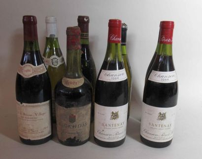 null Huit bouteilles de vin rouge et blanc dont un Côte de Beaune Village "Les maranges"...