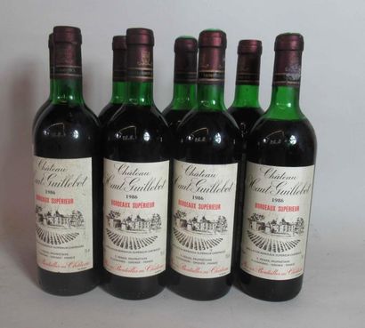 null 8 bouteilles de Chateau HAUT GUILLEBOT Bordeaux supérieur 1986 