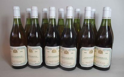 null Douze bouteilles de blanc SAVIGNY LES BEAUNE Poulet père et fils 1988 