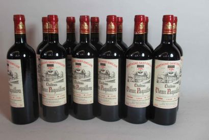 null Douze bouteilles de CHATEAU VIEUX PAQUILLON Montagne Saint Emilion M. Rivière...