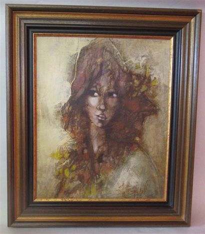 null Philippe GRISEL (1930-1998) "Portrait de femme" Huile sur toile signée en bas...