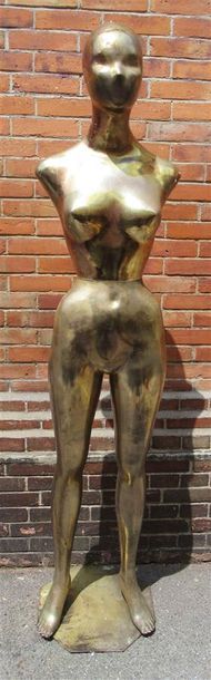 null Ecole contemporaine "Silhouette féminine" Sculpture en composition à patine...