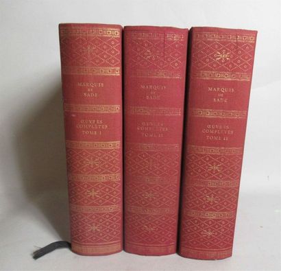 null "Oeuvres complètes du Marquis de Sade" 3 volumes reliés - Edition définitive...