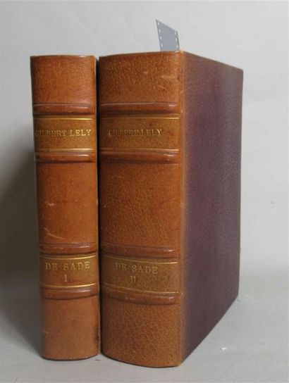 null Gilbert LELY "Vie du Marquis de Sade" 2 volumes reliés avec dos à quatre nerfs...