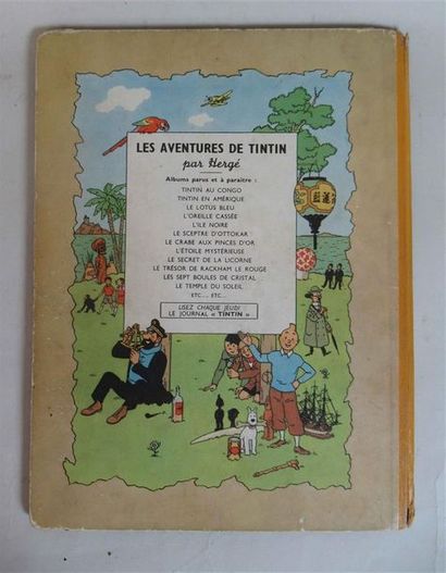 null HERGE - Tintin - Le Temple Soleil - 4e plat B3 – 1949 (quelques salissures en...