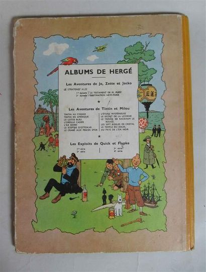 null HERGE - Tintin - Au Pays de l'Or Noir - 4e plat B5 – 1951 (légères brunissures...