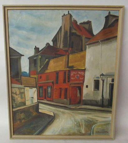 null August WANNER (1886-1970) "Maison à Courbevoie" Huile sur toile signée en bas...