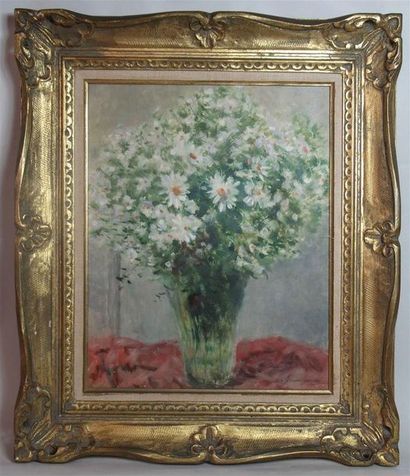 null Lucien Henri GRANDGERARD (1880 - 1970) : "Bouquet de marguerites". Huile sur...