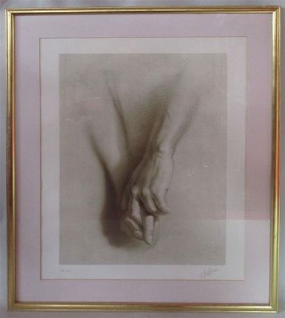 null Gérard DI MACCIO (1938) "Étude de mains" Lithographie signée en bas à droite...