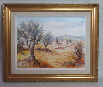 null M. JAMART "Paysage Provençal" Huile sur toile signée en bas à droite - 27,5...