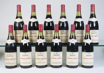 null 12 bouteilles CHAMBOLLE MUSIGNY 1984 Morin Père & Fils, étiquettes très légèrement...