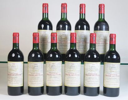 null 10 bouteilles CHÂTEAU BRAME LES TOURS 1983 Saint Estèphe, niveaux : 5 légèrement...