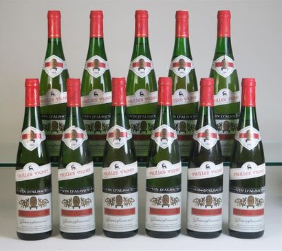null 11 bouteilles VIN D'ALSACE GEWURZTRAMINER Vieilles Vignes 199 Frey-Sohler, étiquettes...