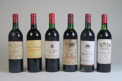null 6 bouteilles : 1 bouteille CHÂTEAU PATACHE D'AUX 1985 Médoc, niveau : légèrement...
