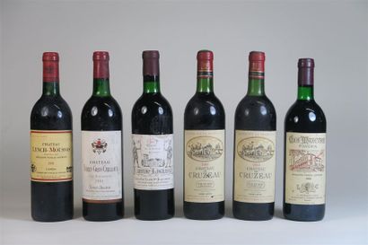 null 6 bouteilles : 1 bouteille CHÂTEAU LAGRANGE 1972 Médoc, niveau : bas goulot,...