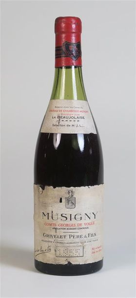 null 1 bouteille MUSIGNY Comte George de Vogüé 1955 Grivelet Père & Fils, niveau...